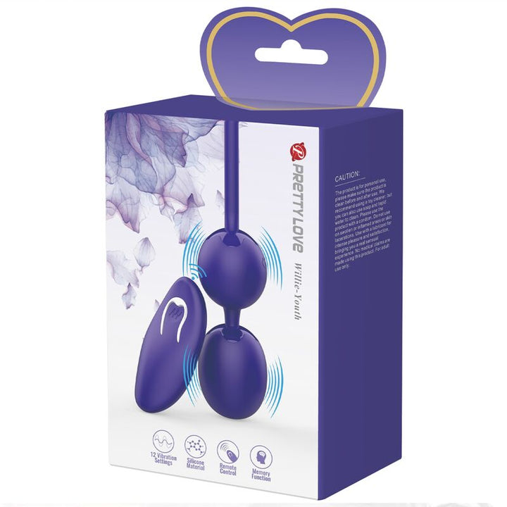 Bola Kegel Dupla Vibração Usb PrettyLove Willie Youth Controlo Remoto