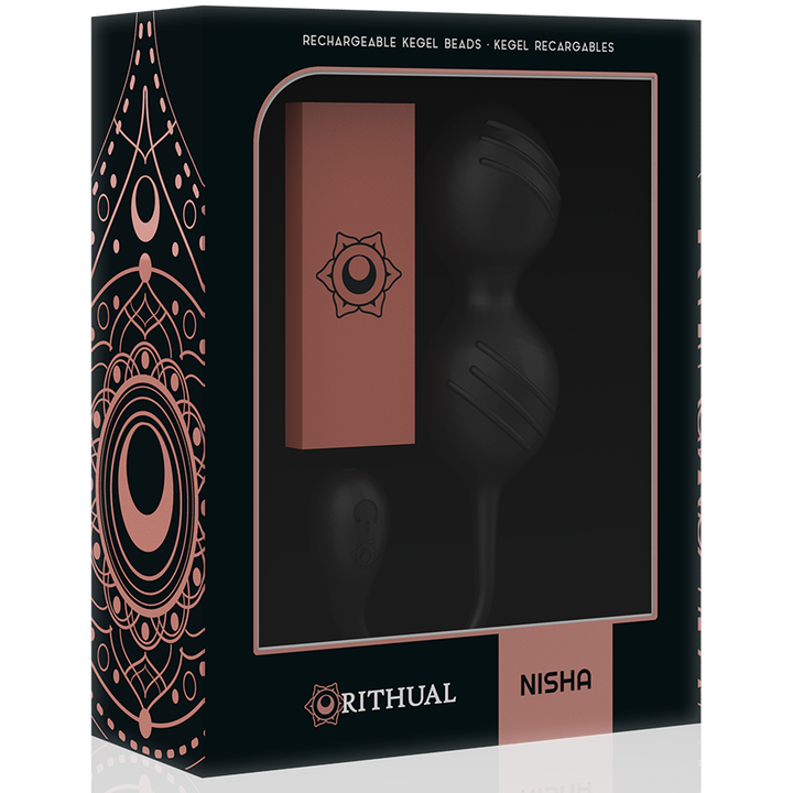 Bola Kegel Dupla Vibração Usb Rithual Nisha Preto