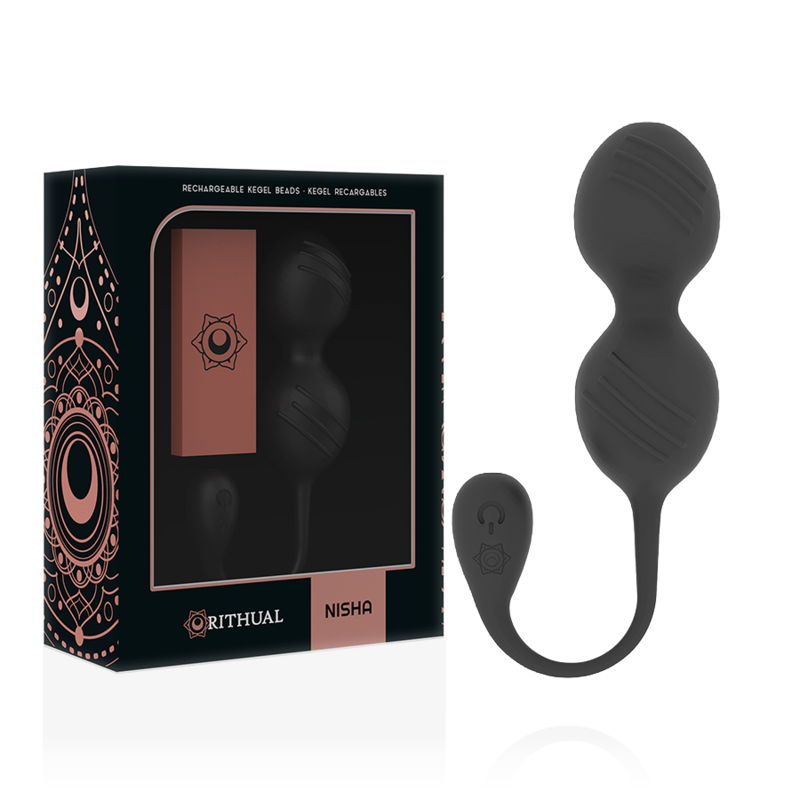 Bola Kegel Dupla Vibração Usb Rithual Nisha Preto