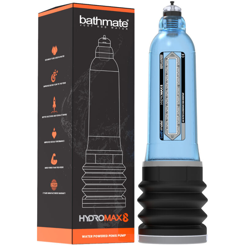 Bomba Peniana Vácuo Manual Bathmate Hydromax 8 Azul