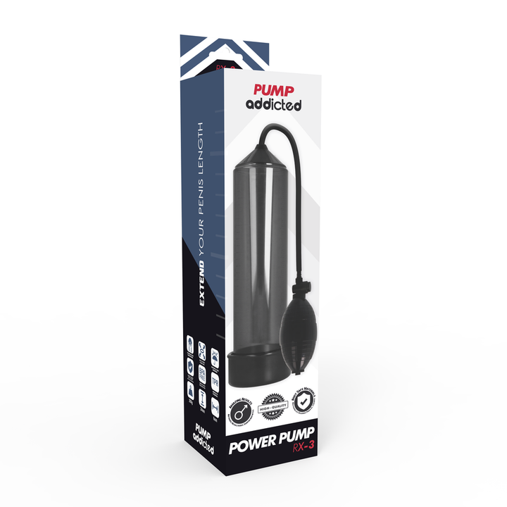 Bomba Peniana Vácuo Manual PumpAddicted RX3 Preto