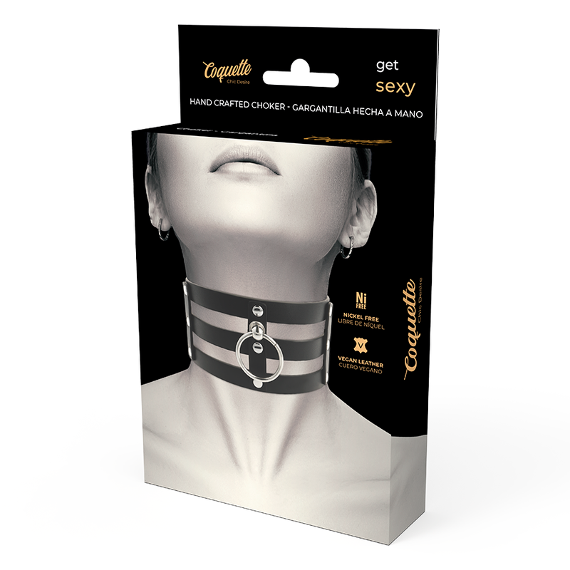 Coleira Coquette 3 Fitas e Anel