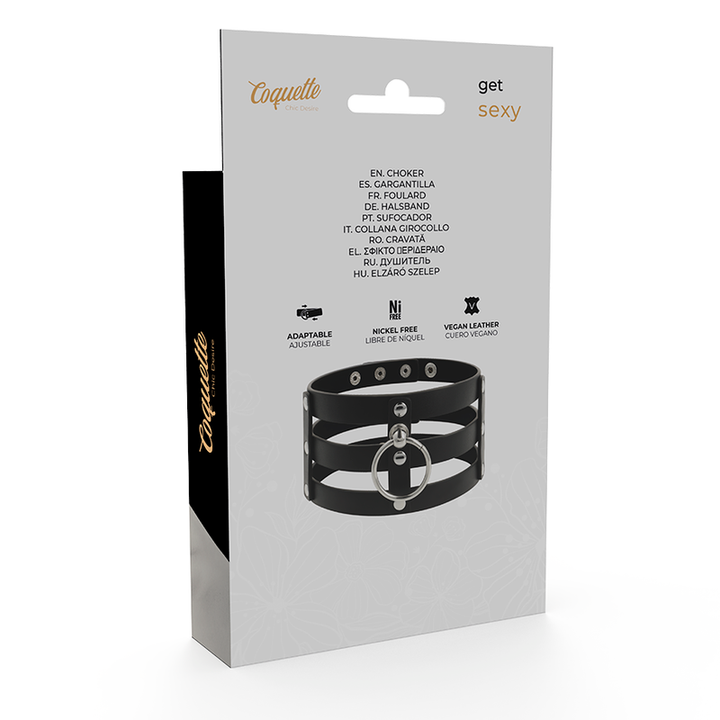Coleira Coquette 3 Fitas e Anel