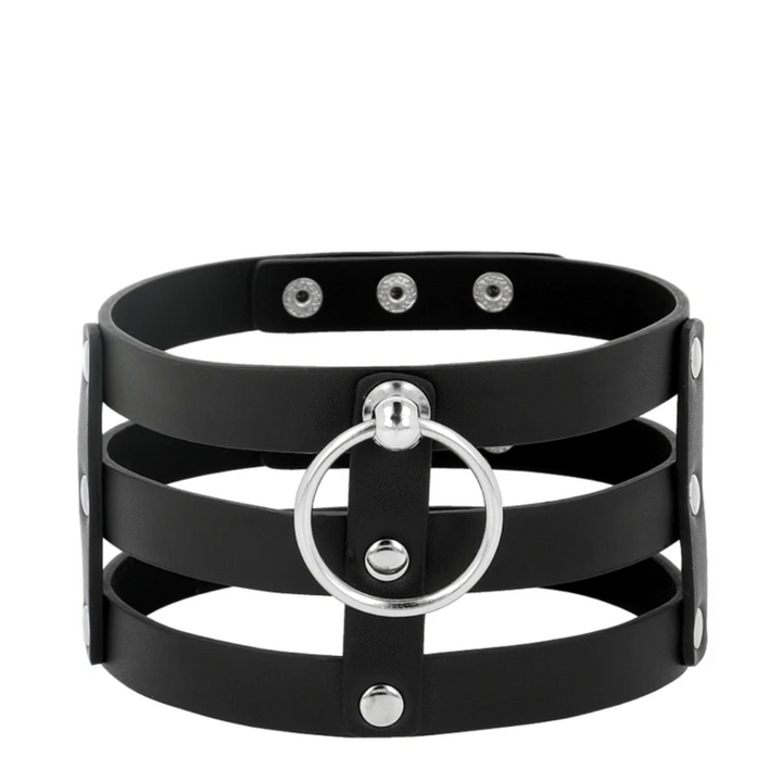 Coleira Coquette 3 Fitas e Anel