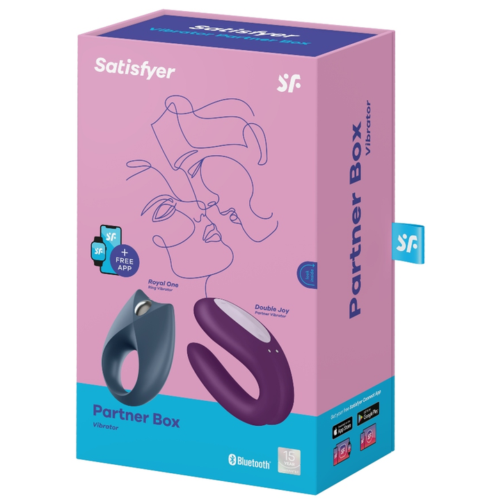 Conjunto Vibradores Para Casal Usb Satisfyer Partner Box 2 Controlo Remoto App