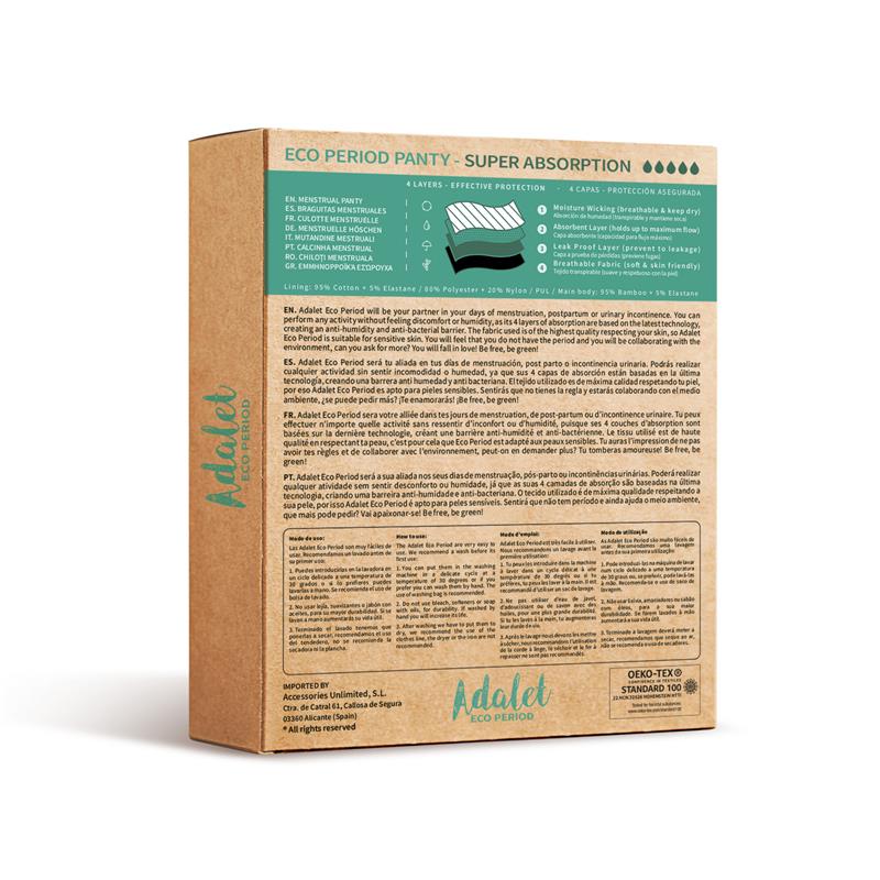 Cuecas Menstruais Eco Fluxo Muito Intenso Adalet Natura