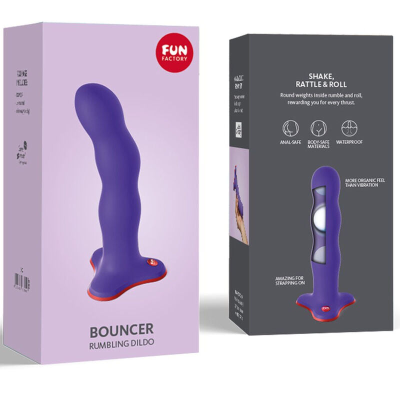Dildo Bolas Chocalho Fun Factory Bouncer Shake Roxo 18x4cm