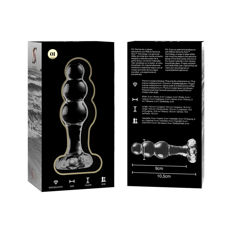 Dildo De Vidro Ibiza N1 Transparente 9x3cm
