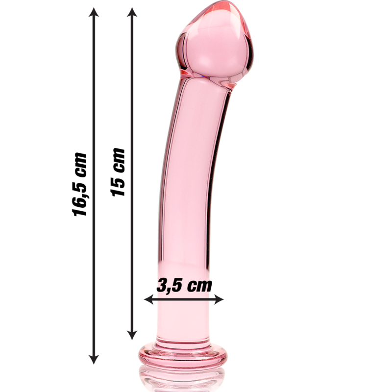 Dildo De Vidro Ibiza N10 Rosa 15x3cm