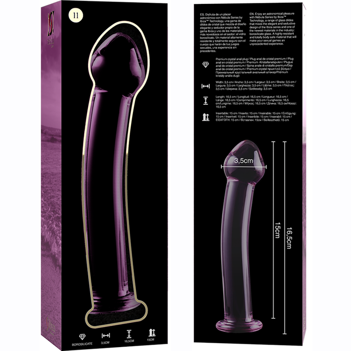 Dildo De Vidro Ibiza N10 Rosa 15x3cm