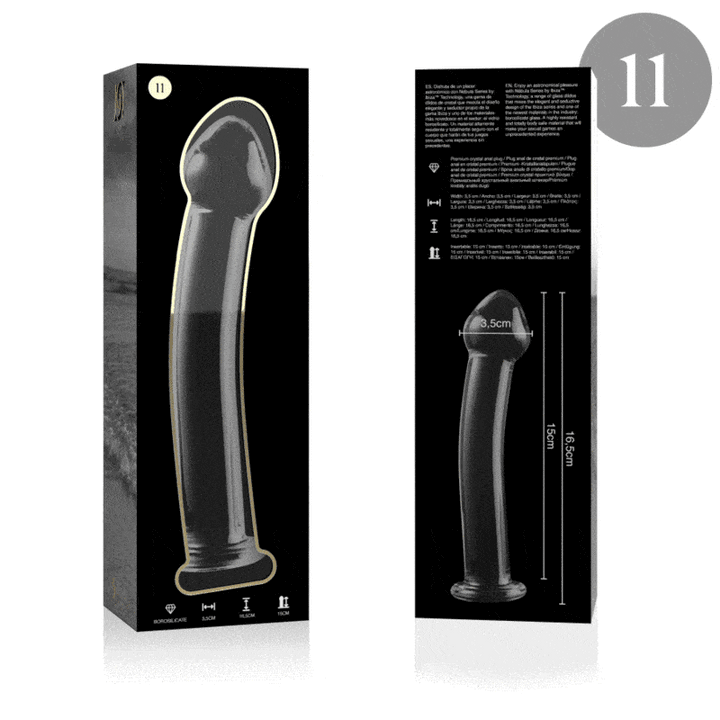 Dildo De Vidro Ibiza N11 Transparente 15x3.5cm