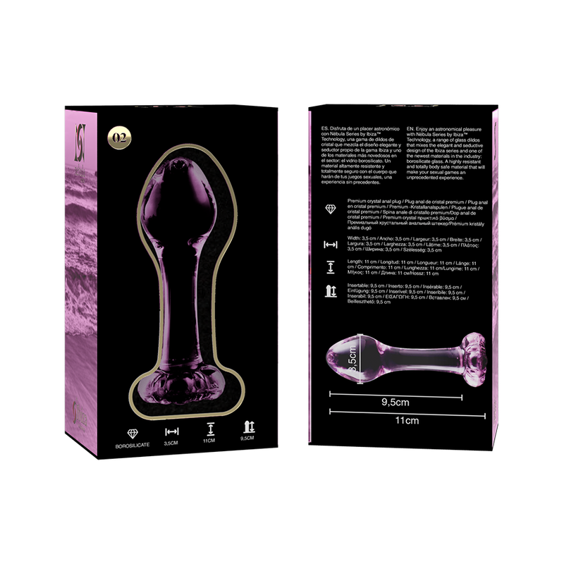 Dildo De Vidro Ibiza N2 Rosa 9.5x3.5cm