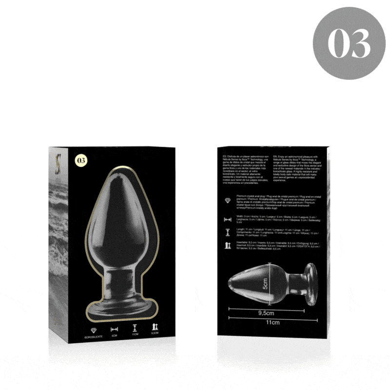 Dildo De Vidro Ibiza N3 Transparente 9.5x5cm