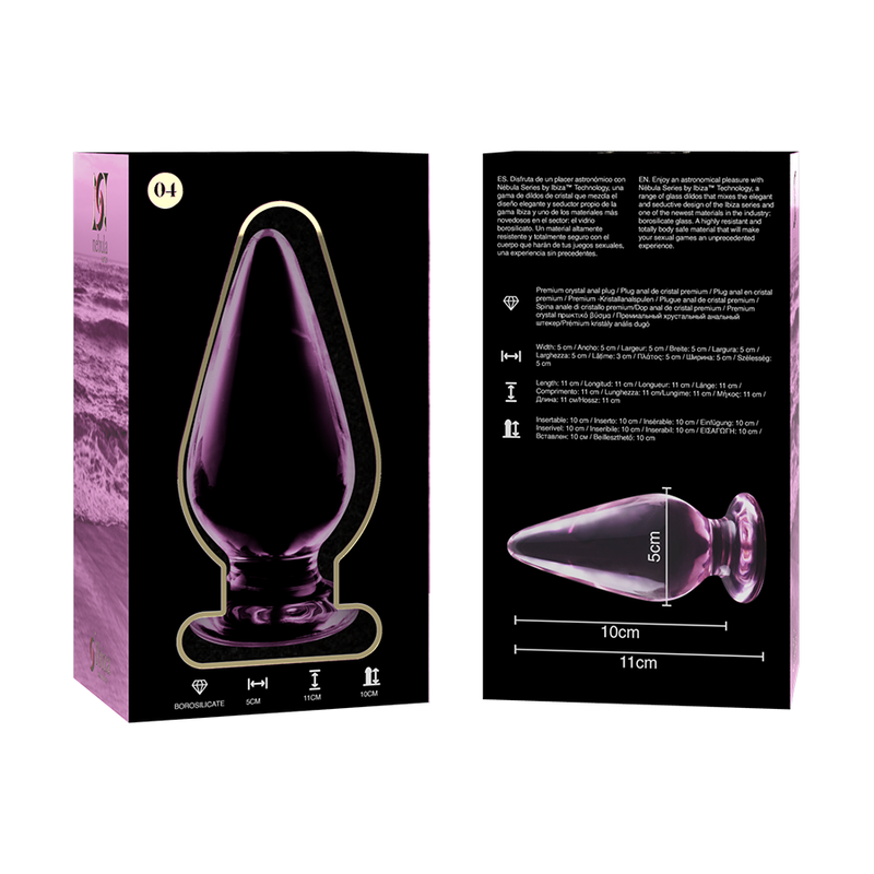 Dildo De Vidro Ibiza N4 Rosa 10x5cm