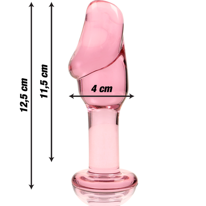 Dildo De Vidro Ibiza N6 Rosa 11.5x4cm