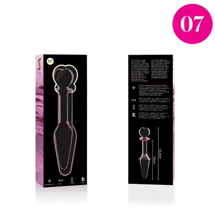 Dildo De Vidro Ibiza N7 Rosa 10x3cm