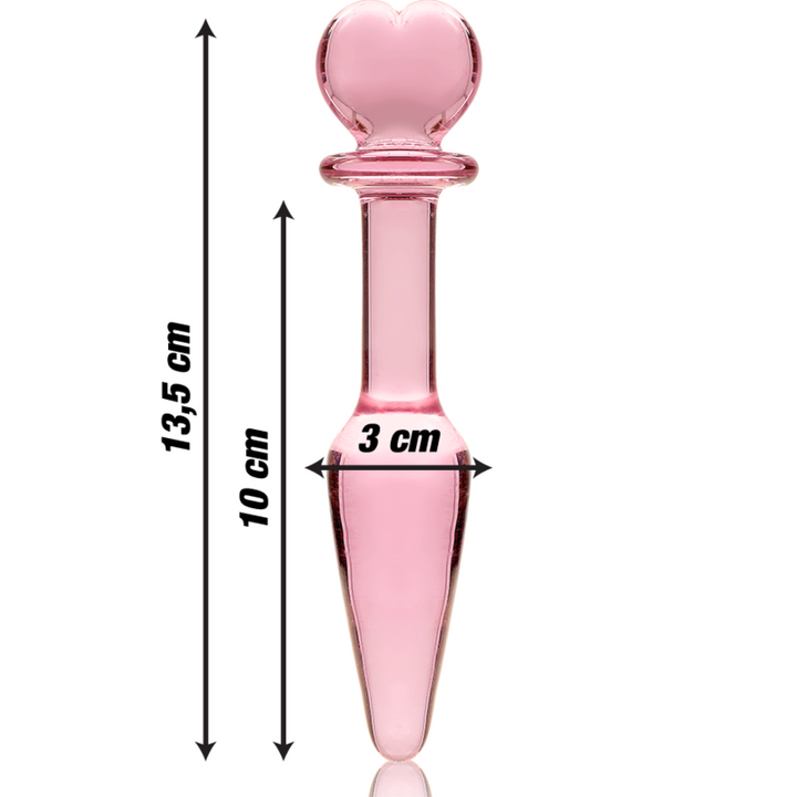 Dildo De Vidro Ibiza N7 Rosa 10x3cm