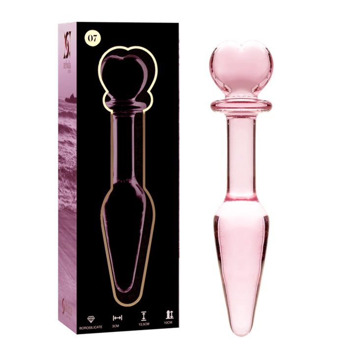 Dildo De Vidro Ibiza N7 Rosa 10x3cm