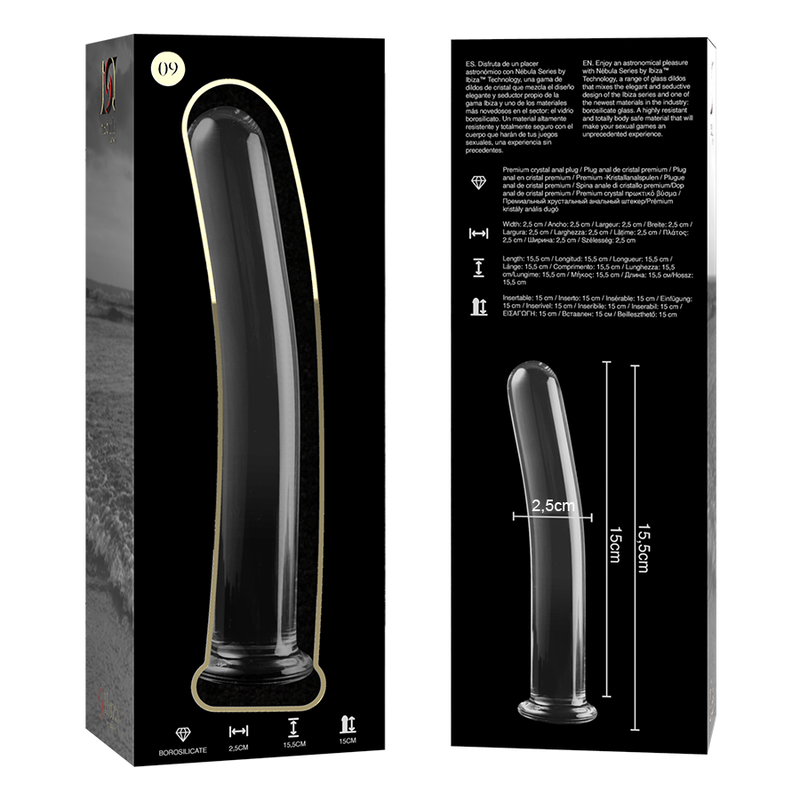 Dildo De Vidro Ibiza N9 Transparente 15x2.5cm