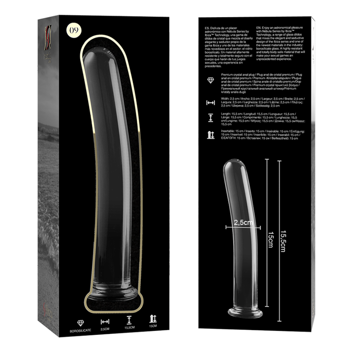 Dildo De Vidro Ibiza N9 Transparente 15x2.5cm