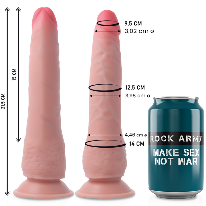 Dildo Tripla Densidade RockArmy Crusader 15x4.5cm
