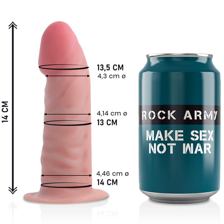 Dildo Tripla Densidade RockArmy Tiger 14x4.5cm