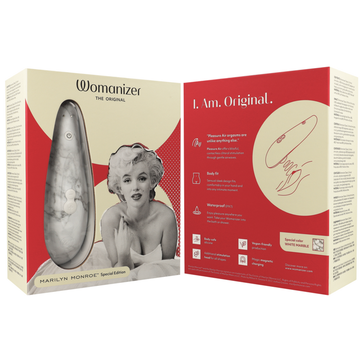 Estimulador Clitoriano Usb Sucção Womanizer Marilyn Monroe Classic 2 Mármore Branco