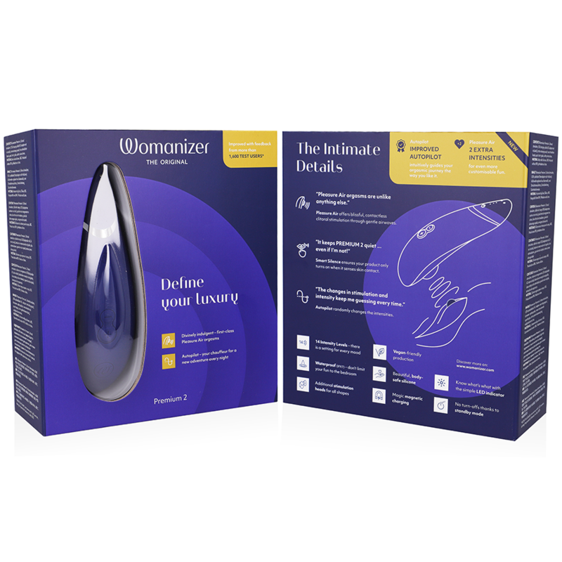 Estimulador Clitoriano Usb Sucção Womanizer Premium 2 Azul