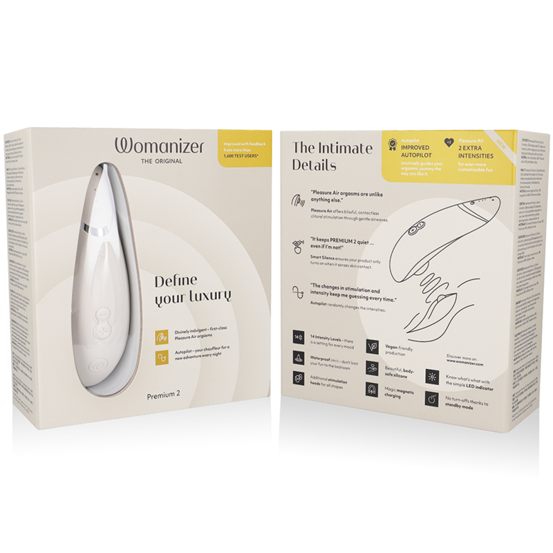 Estimulador Clitoriano Usb Sucção Womanizer Premium 2 Cinzento