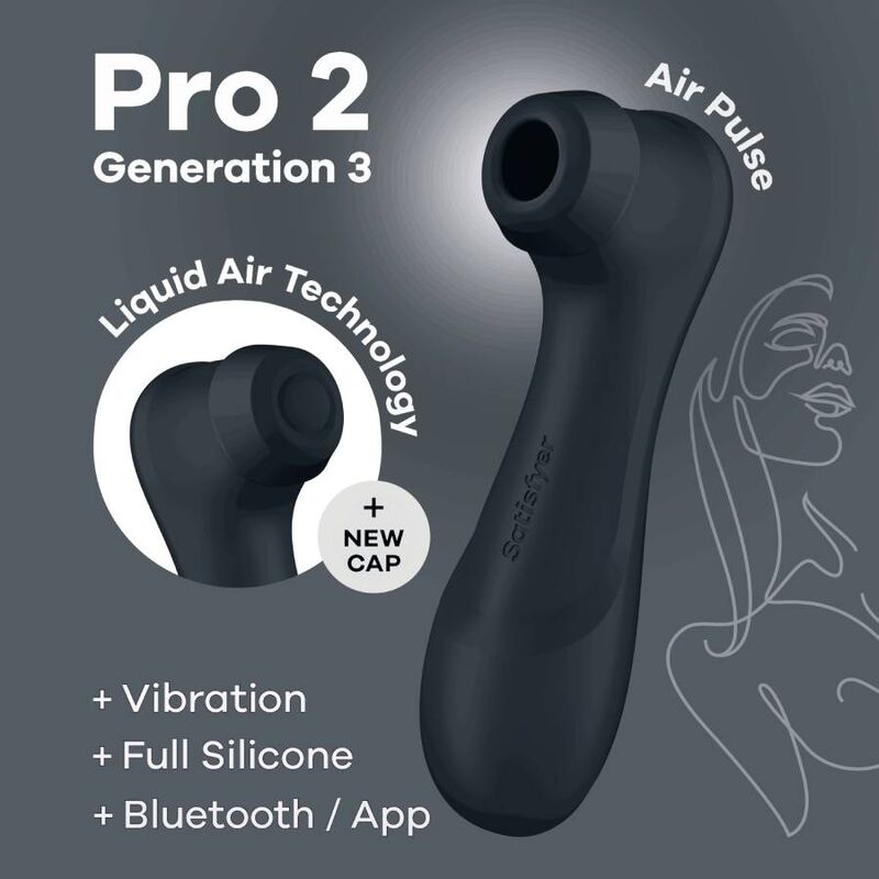 Estimulador Clitoriano Usb Sucção e Vibração Satisfyer Pro2 Gen3 Preto Controlo Remoto App