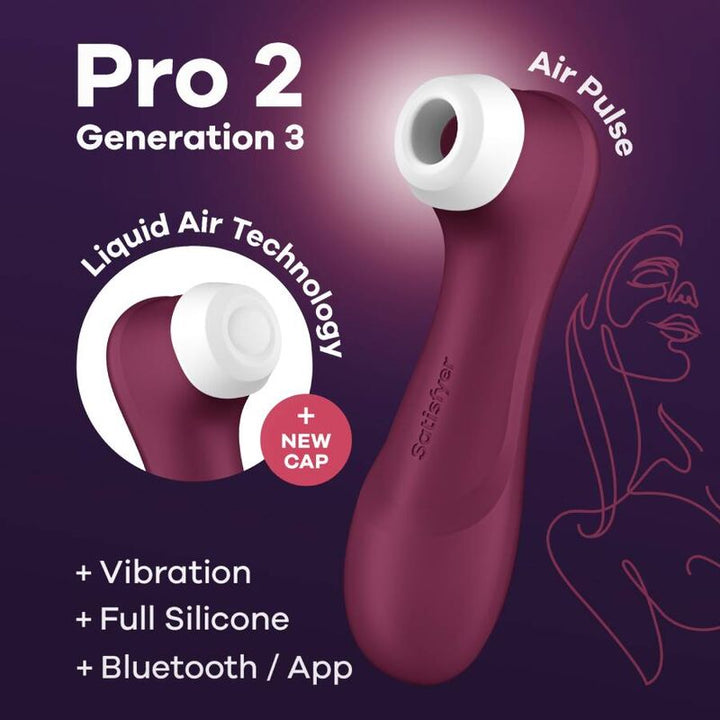 Estimulador Clitoriano Usb Sucção e Vibração Satisfyer Pro2 Gen3 Vermelho Controlo Remoto App