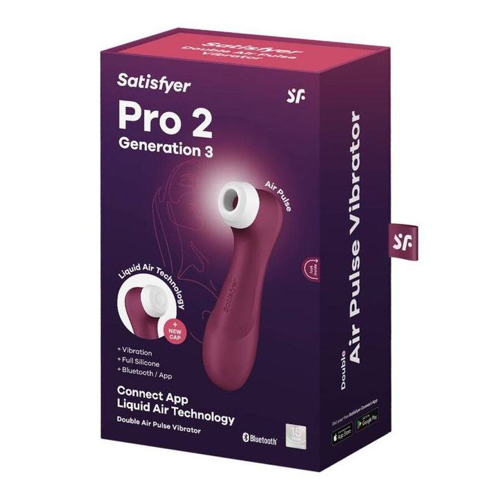 Estimulador Clitoriano Usb Sucção e Vibração Satisfyer Pro2 Gen3 Vermelho Controlo Remoto App