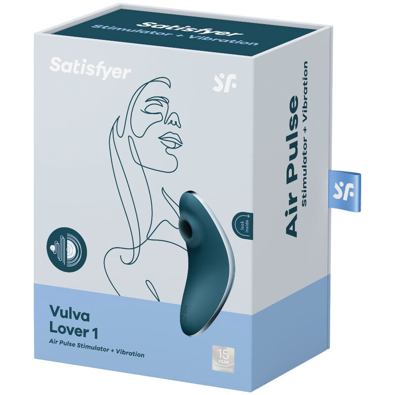 Estimulador Clitoriano Usb Sucção e Vibração Satisfyer Vulva Lover 1 Azul