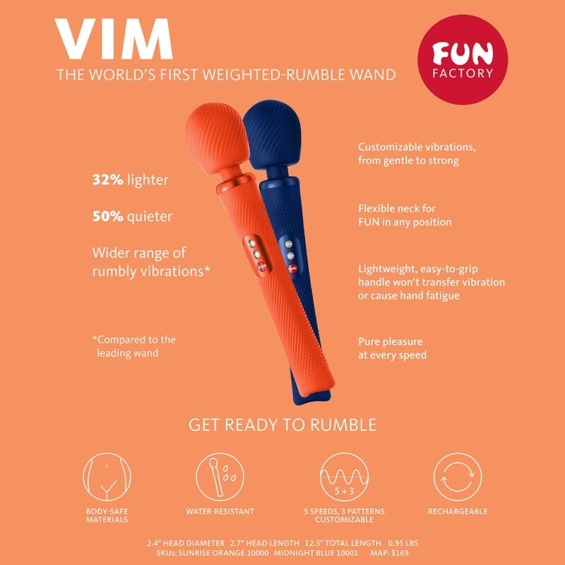 Estimulador Clitoriano Usb Varinha Fun Factory Vim Azul