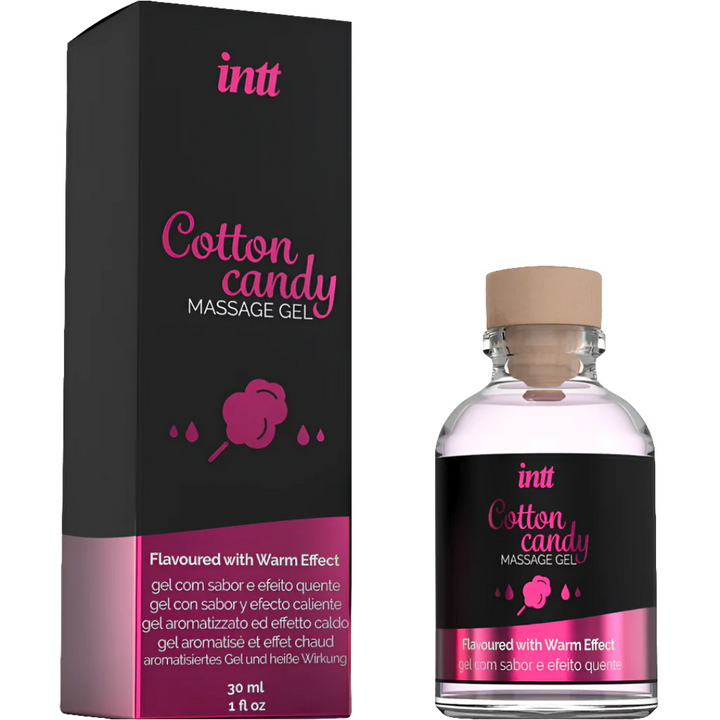 Gel Massagem e Lubrificante Efeito Calor Intt Sabor Algodão Doce 30ml