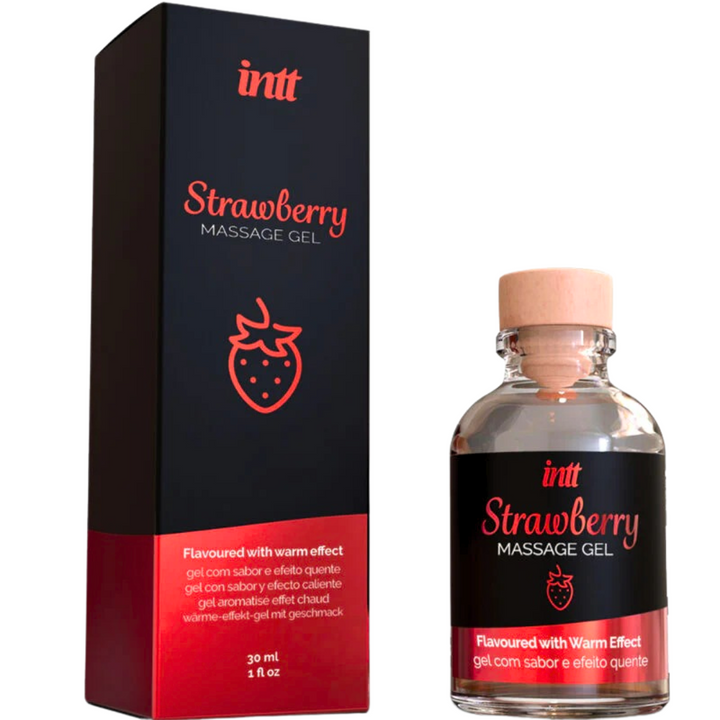 Gel Massagem e Lubrificante Efeito Calor Intt Sabor Morango 30ml
