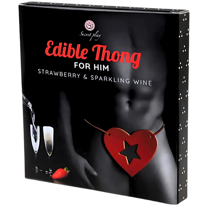 Lingerie Comestível Masculino SecretPlay Tanga Morango