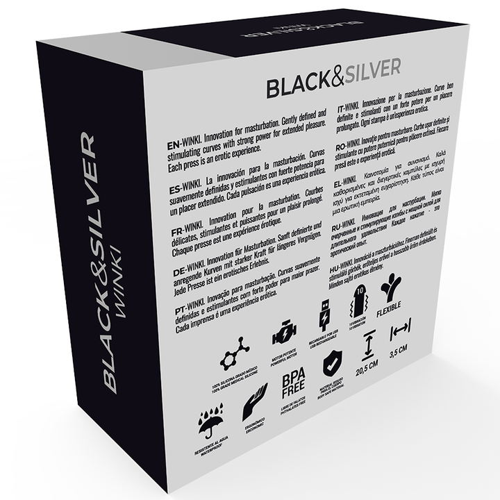 Masturbador Usb Vibração Black&Silver Winki