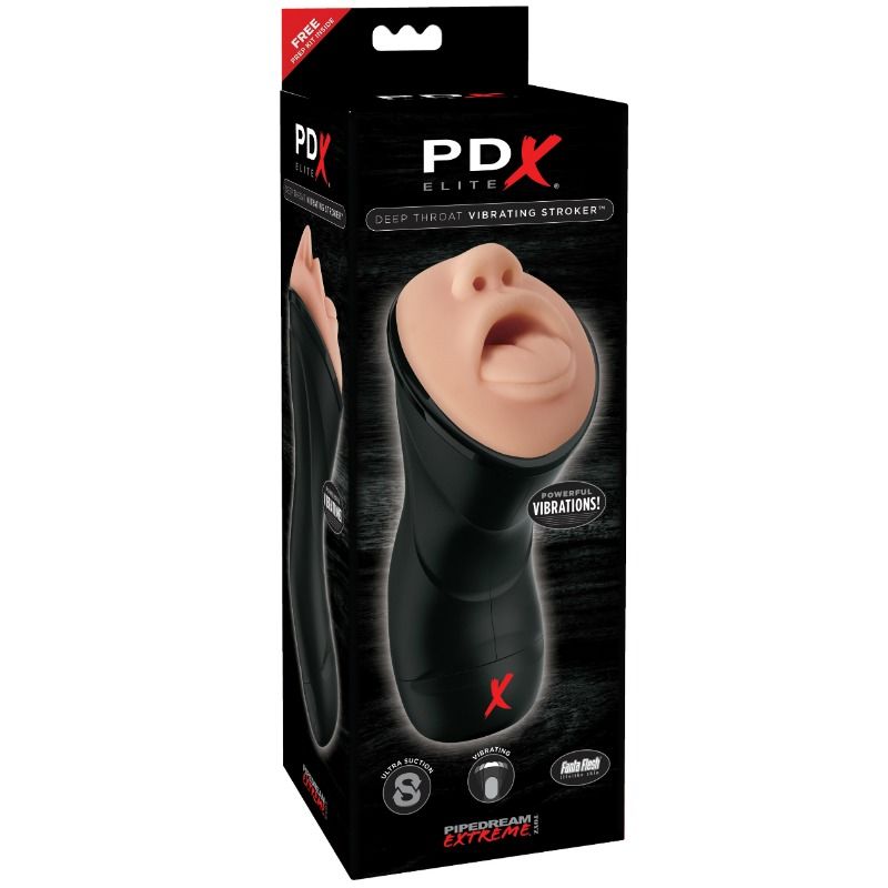 Masturbador Vibração Pilhas PDX Elite Deepthroat