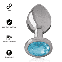 Plug Anal Metal Jóia Intense Azul S