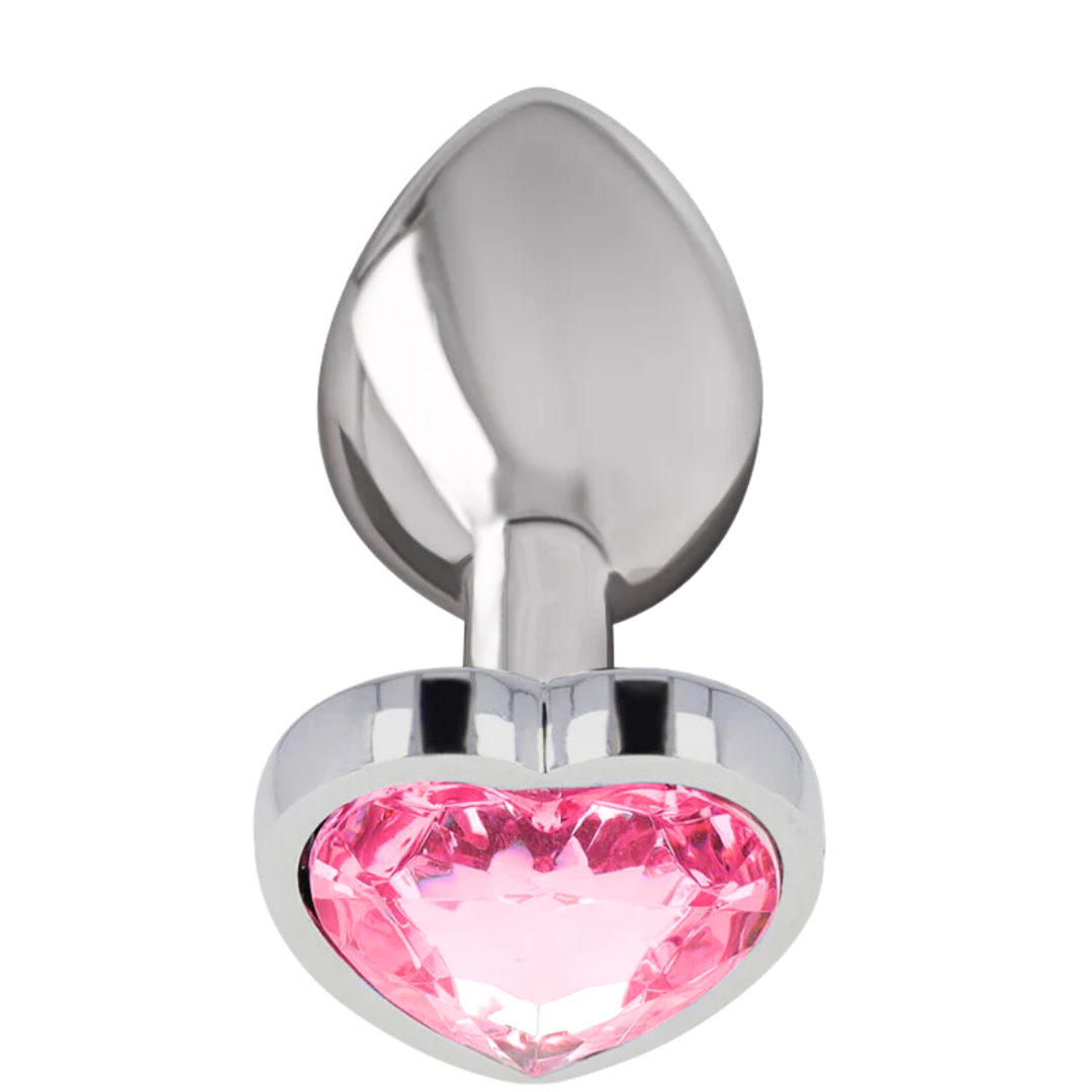 Plug Anal Metal Jóia Intense Coração Rosa M