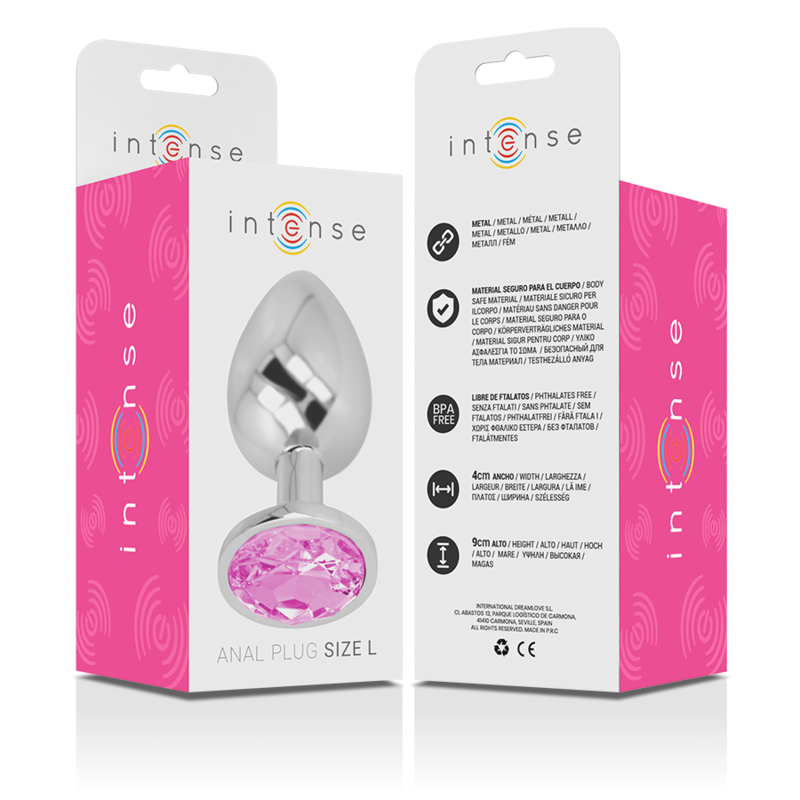 Plug Anal Metal Jóia Intense Rosa L