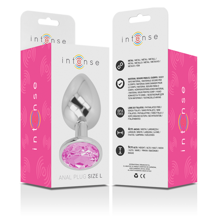 Plug Anal Metal Jóia Intense Rosa L