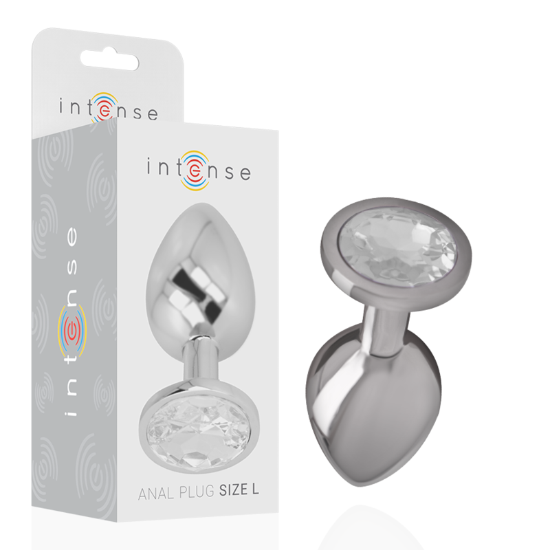 Plug Anal Metal Jóia Intense Transparente L