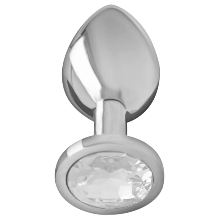 Plug Anal Metal Jóia Intense Transparente L