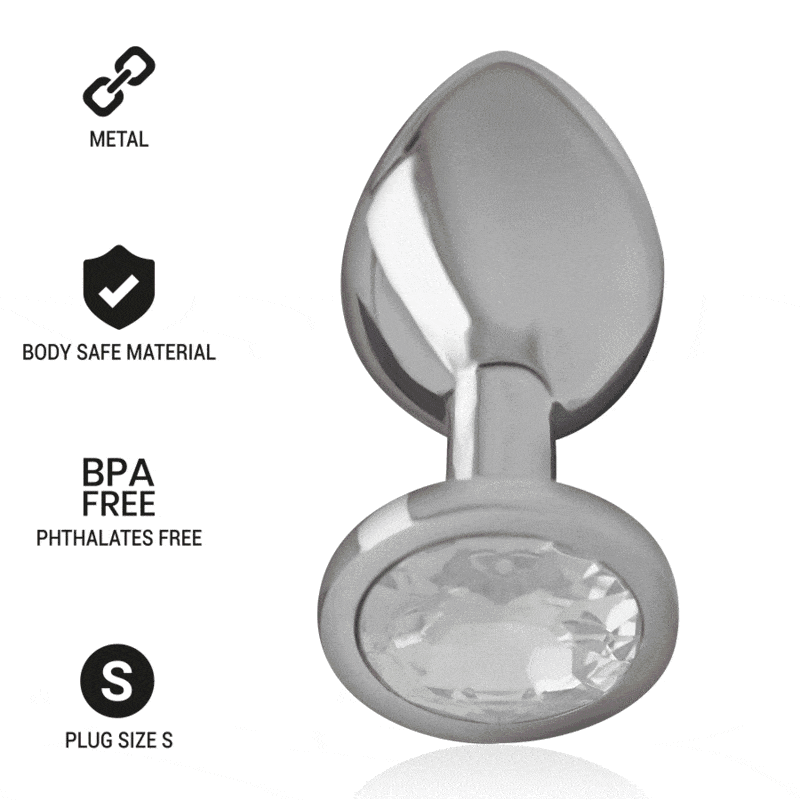 Plug Anal Metal Jóia Intense Transparente S