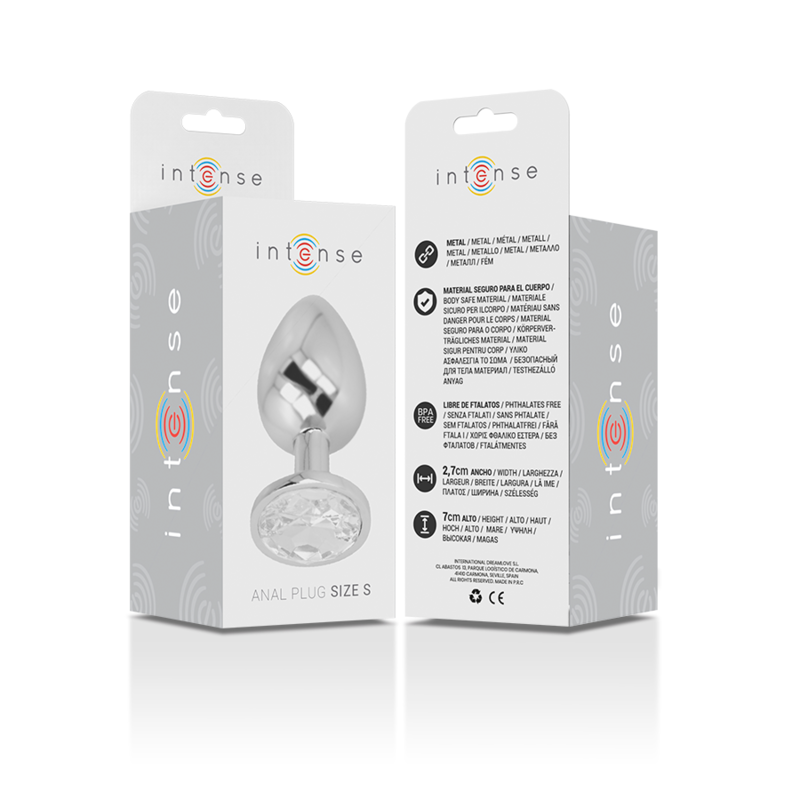 Plug Anal Metal Jóia Intense Transparente S
