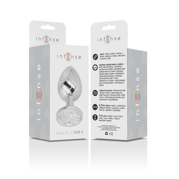 Plug Anal Metal Jóia Intense Transparente S