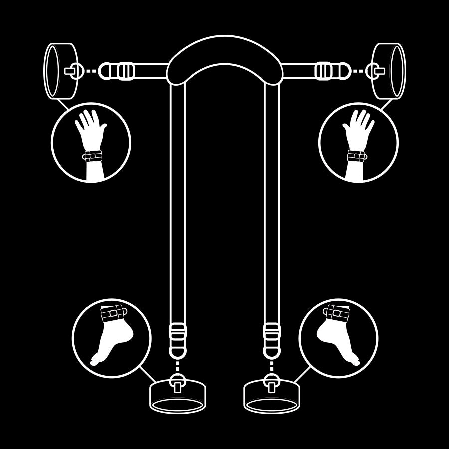 Restrição Ajustável Algemas Pulso e Tornozelo Fetish Submissive