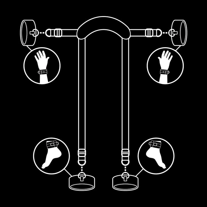 Restrição Ajustável Algemas Pulso e Tornozelo Fetish Submissive